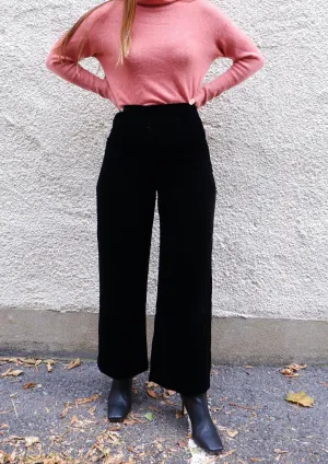 Laura Ashley Silk Velvet Wide-Leg Trousers - 2