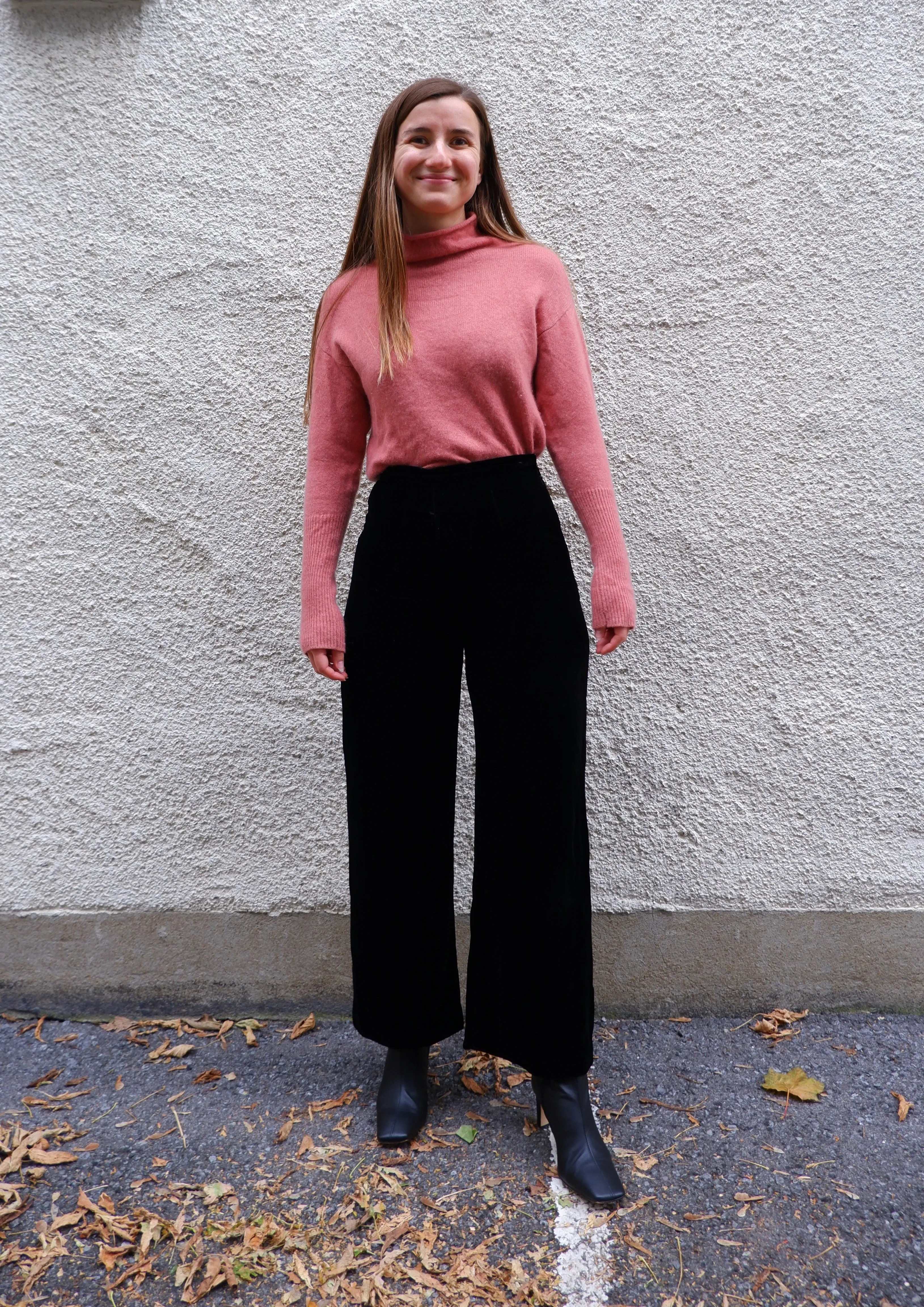 Laura Ashley Silk Velvet Wide-Leg Trousers - 2