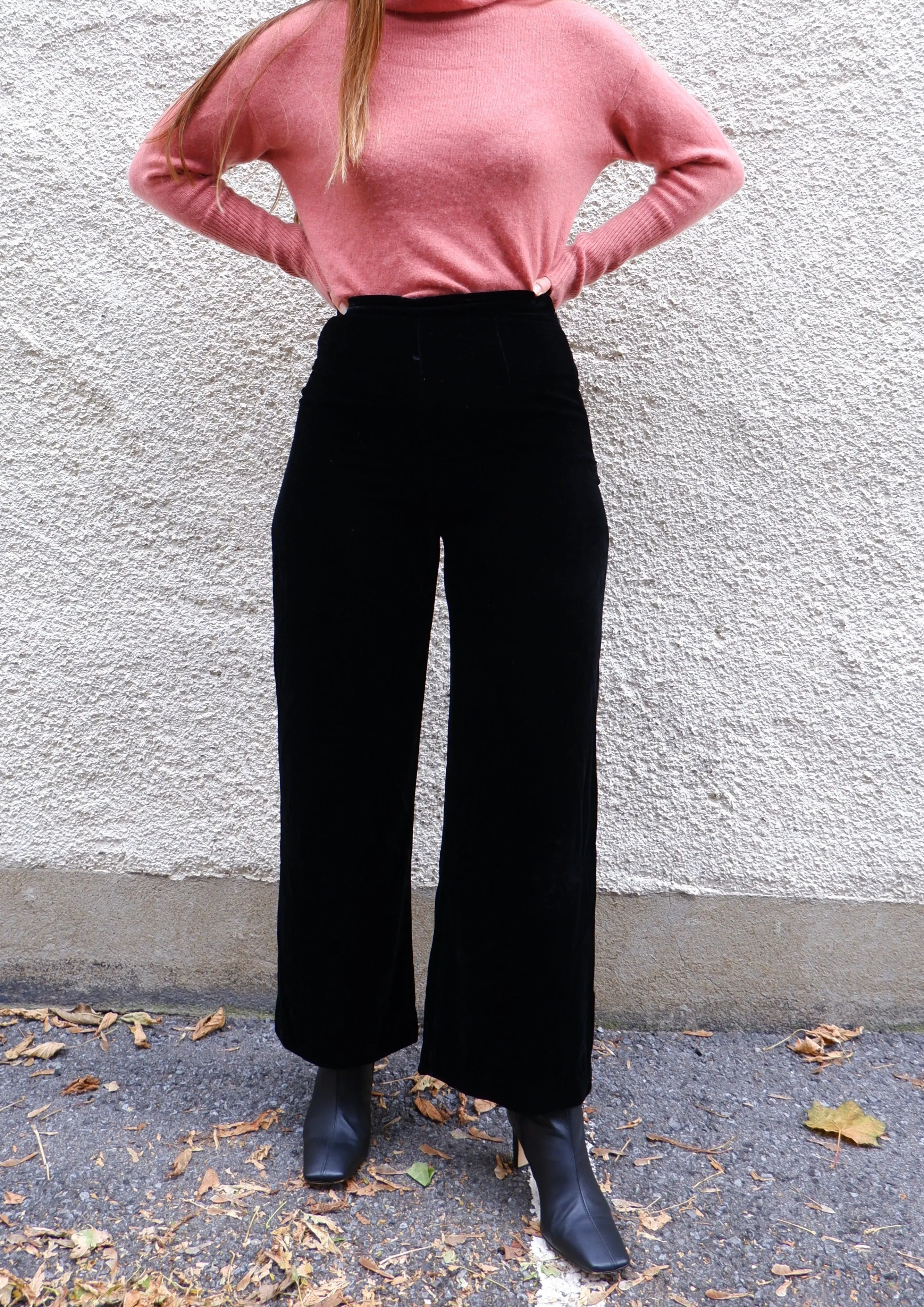Laura Ashley Silk Velvet Wide-Leg Trousers - 2