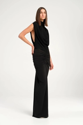 Soft Appeal Polite Color Willow Maxi Dress Black