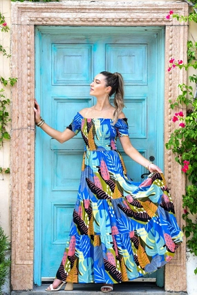 Relax Piece Bold-Color Mystique Dress / Blue
