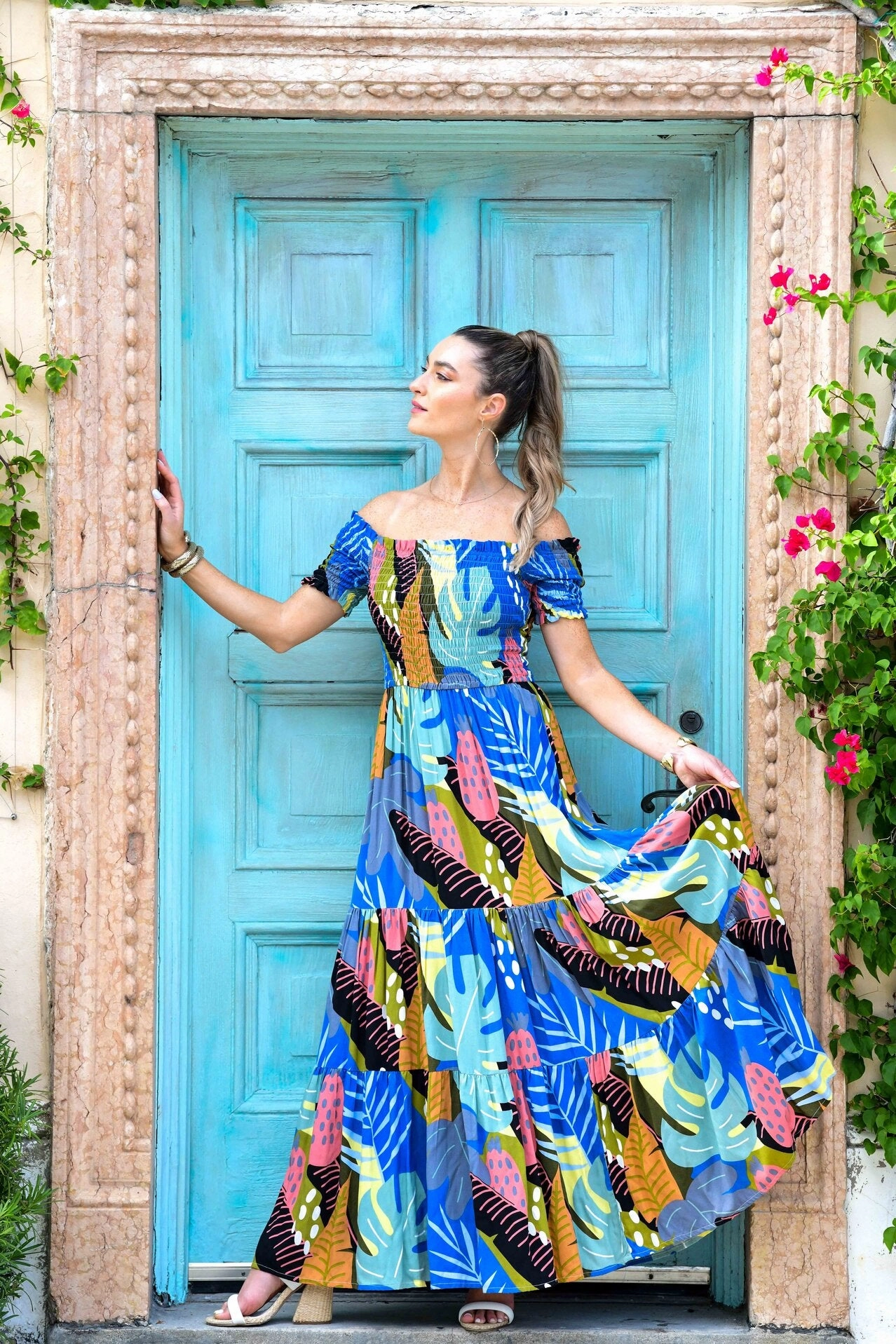 Relax Piece Bold-Color Mystique Dress / Blue