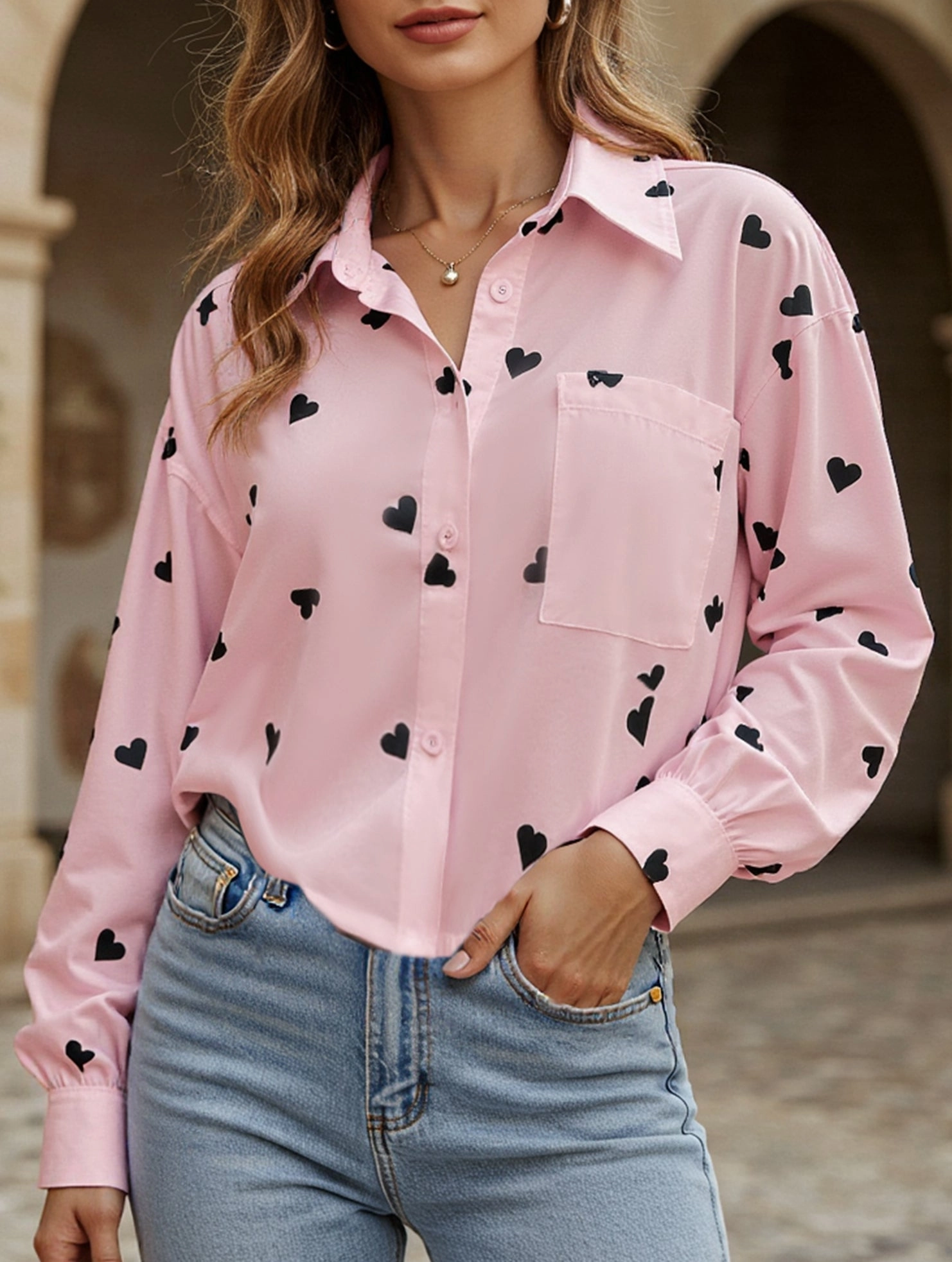 FadeResistant Coating Heart Print Personalized Shirt Top
