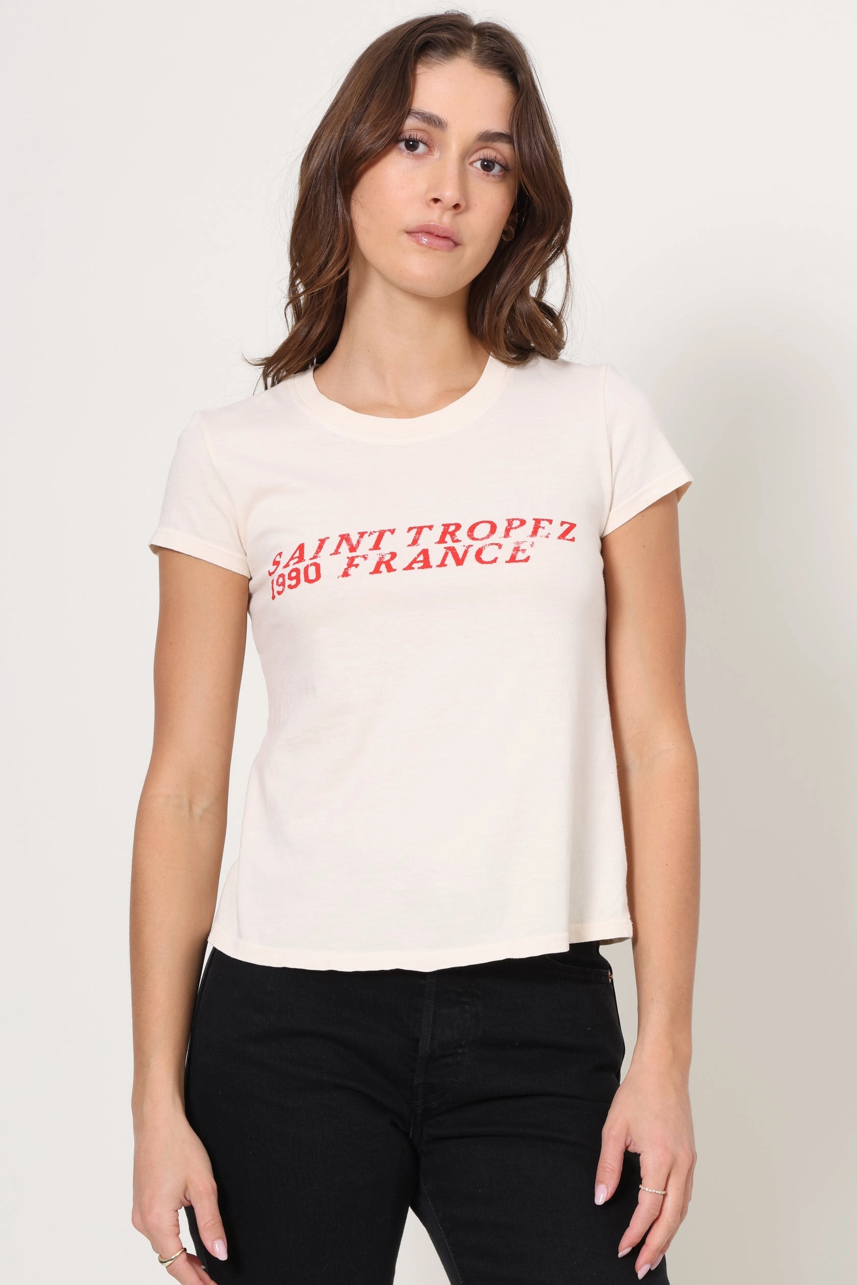 Hidden Zipper Closure Low Profile Stitching SAINT TROPEZ 1990 FRANCE TEE