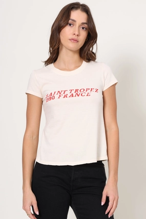 Hidden Zipper Closure Low Profile Stitching SAINT TROPEZ 1990 FRANCE TEE