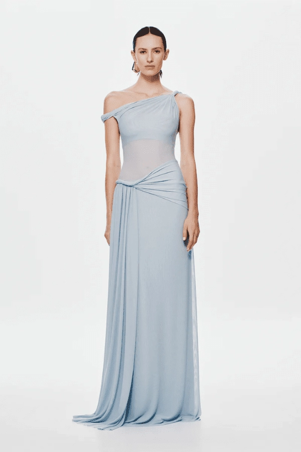 Contemporary Style Chic Waistband Design The 'Sisal' Dress Dove