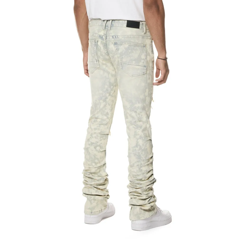 Lazy Stacked Flared Colored Jeans - Seafoam
