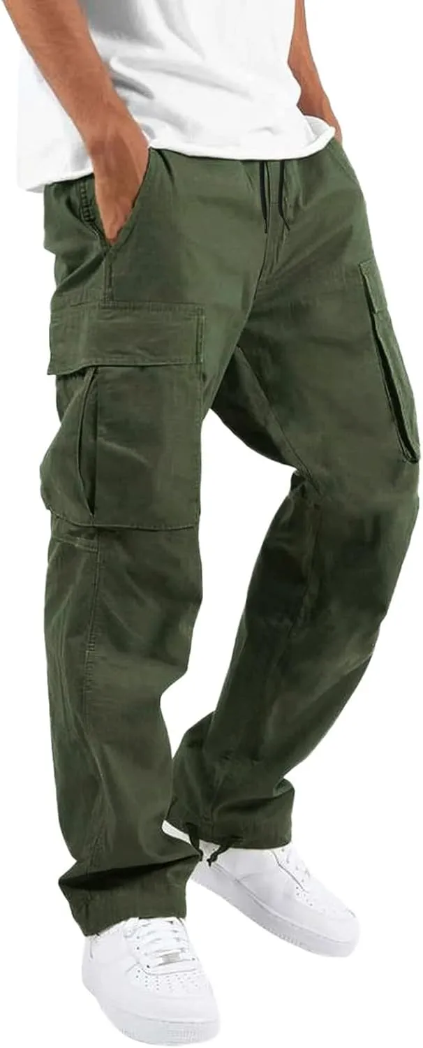 LCMTWX Mens Sweatpants Multi-Pocket Color Pants Casual Joggers Leggings Men's Pants Running Work Pants