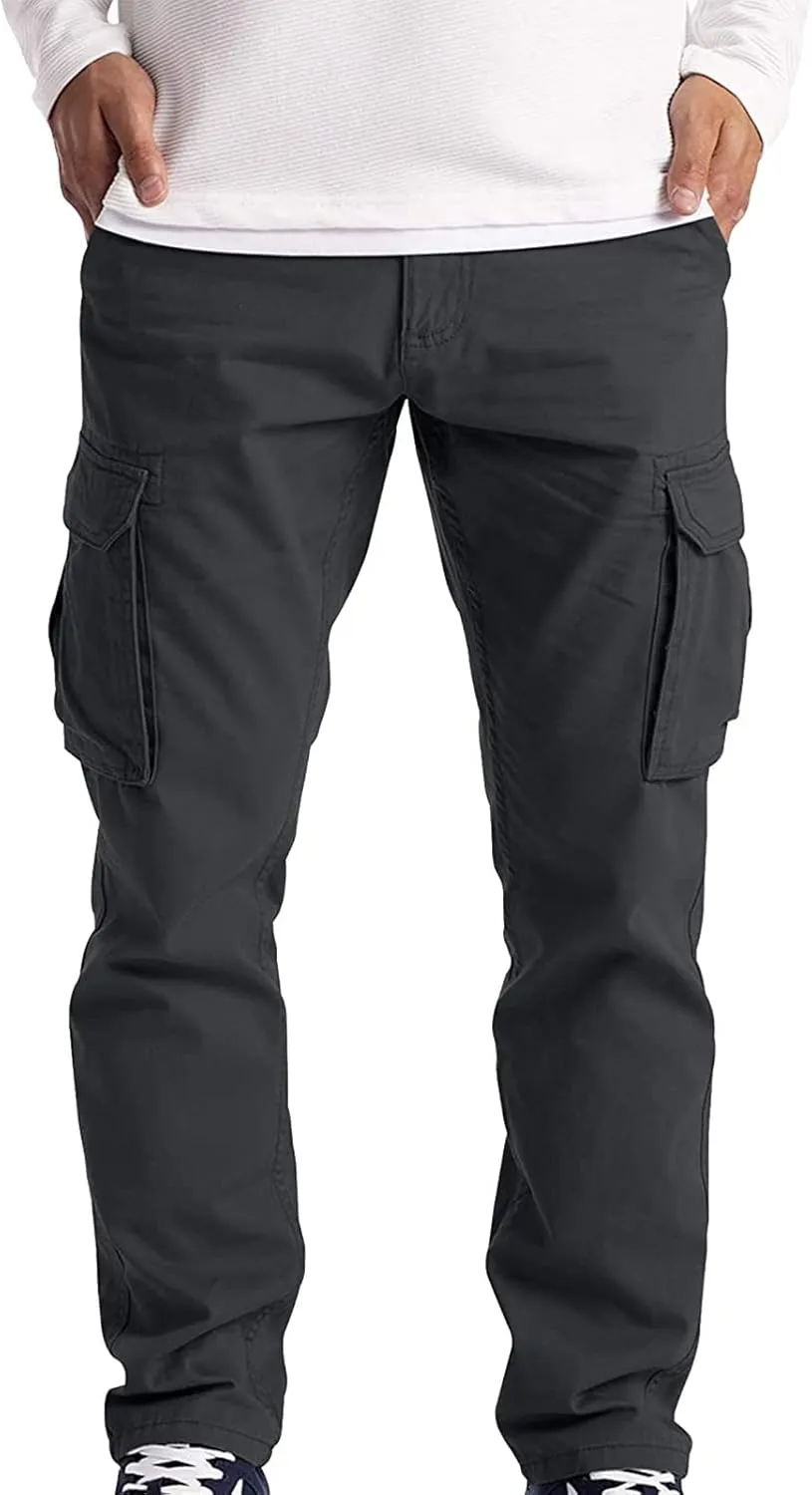 LCMTWX Mens Sweatpants Multi-Pocket Color Pants Casual Men's Leggings Men's Pants Straight Leg Joggers