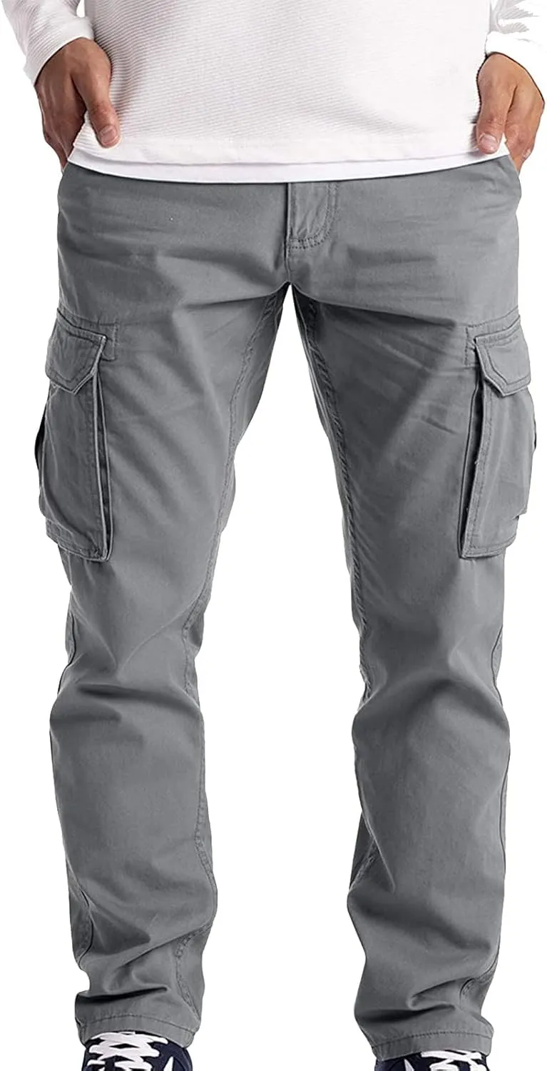 LCMTWX Mens Sweatpants Multi-Pocket Color Pants Casual Men's Leggings Men's Pants Straight Leg Joggers