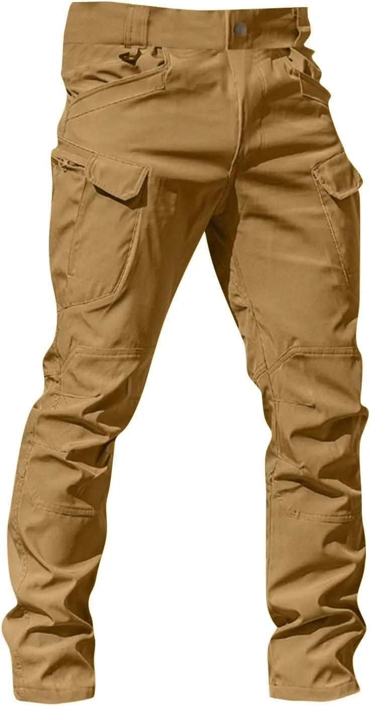 lcyhony Flexcamo - Tactical Waterproof Pants Men Relaxed fit Ripstop Hiking Work Pants Multi Pockets Water Resistant Pant