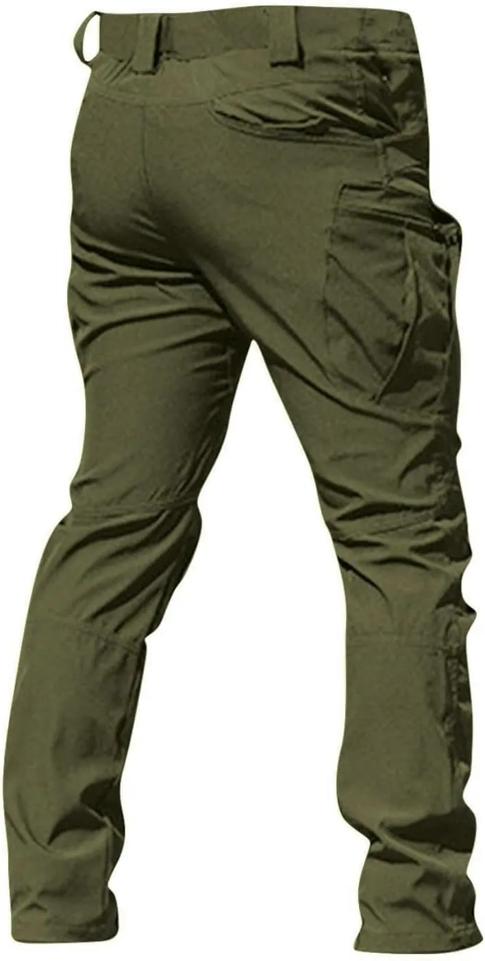 lcyhony Flexcamo - Tactical Waterproof Pants Men Relaxed fit Ripstop Hiking Work Pants Multi Pockets Water Resistant Pant
