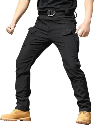 lcyhony Flexcamo - Tactical Waterproof Pants Men Relaxed fit Ripstop Hiking Work Pants Multi Pockets Water Resistant Pant