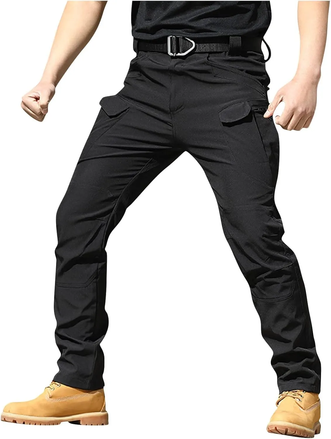 lcyhony Flexcamo - Tactical Waterproof Pants Men Relaxed fit Ripstop Hiking Work Pants Multi Pockets Water Resistant Pant