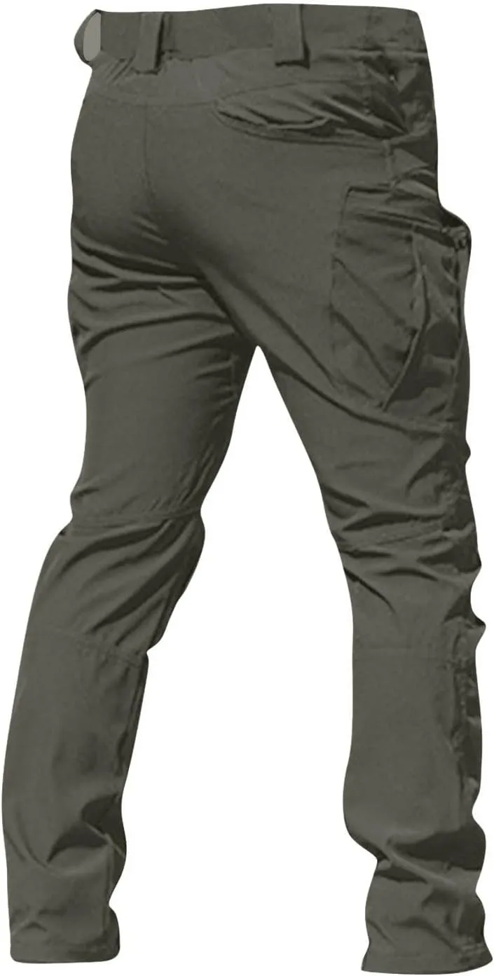 lcyhony Flexcamo - Tactical Waterproof Pants Men Relaxed fit Ripstop Hiking Work Pants Multi Pockets Water Resistant Pant