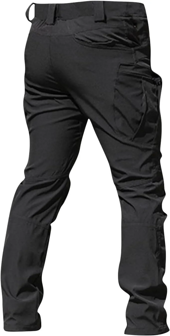 lcyhony Flexcamo - Tactical Waterproof Pants Men Relaxed fit Ripstop Hiking Work Pants Multi Pockets Water Resistant Pant