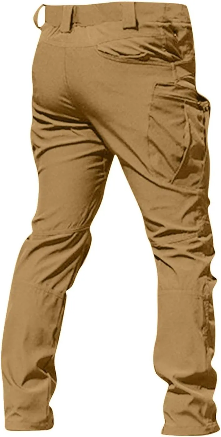 lcyhony Flexcamo - Tactical Waterproof Pants Men Relaxed fit Ripstop Hiking Work Pants Multi Pockets Water Resistant Pant