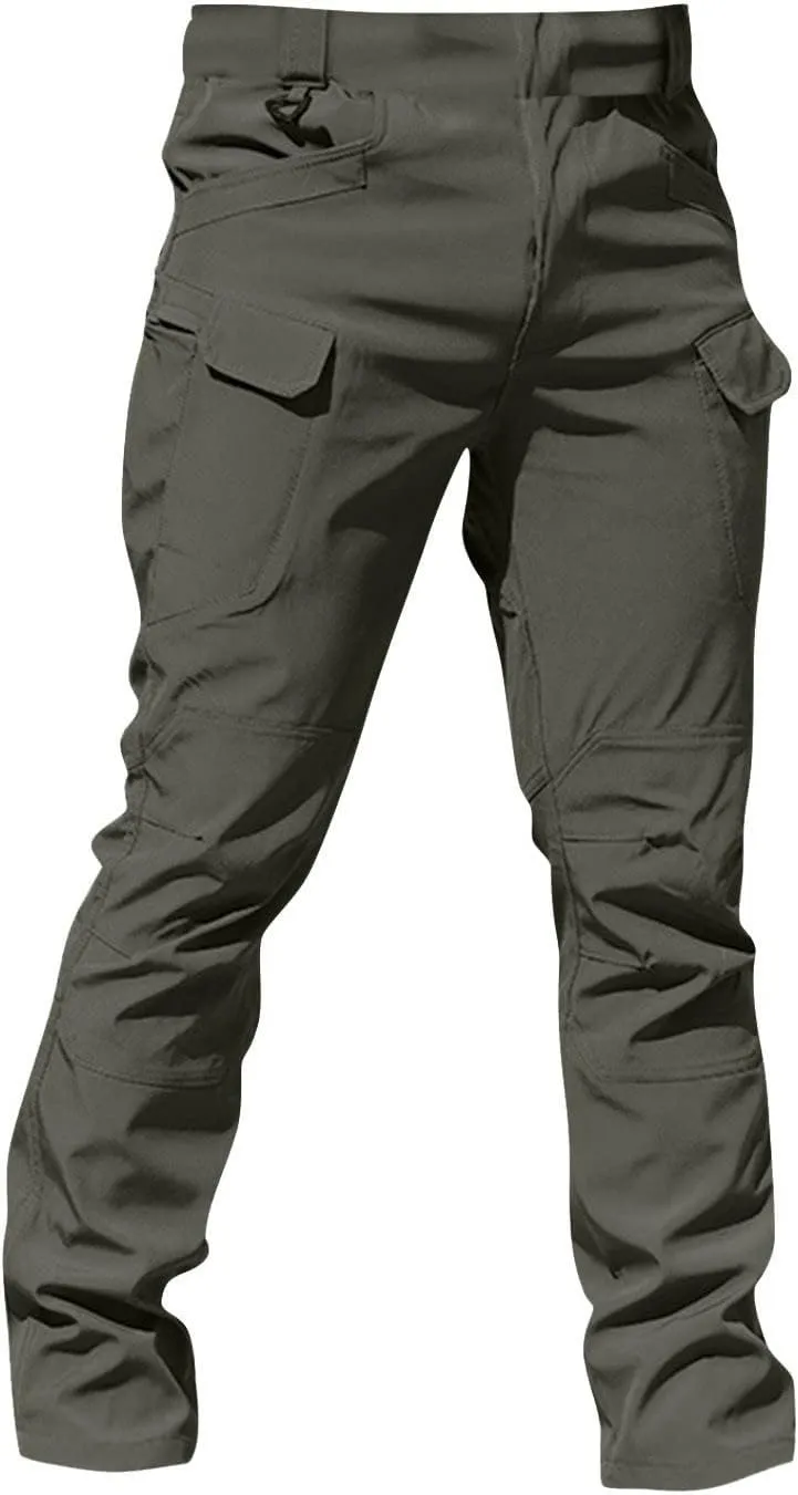 lcyhony Flexcamo - Tactical Waterproof Pants Men Relaxed fit Ripstop Hiking Work Pants Multi Pockets Water Resistant Pant
