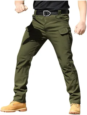 lcyhony Flexcamo - Tactical Waterproof Pants Men Relaxed fit Ripstop Hiking Work Pants Multi Pockets Water Resistant Pant