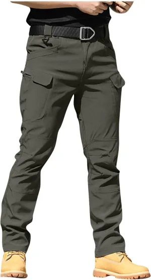 lcyhony Flexcamo - Tactical Waterproof Pants Men Relaxed fit Ripstop Hiking Work Pants Multi Pockets Water Resistant Pant