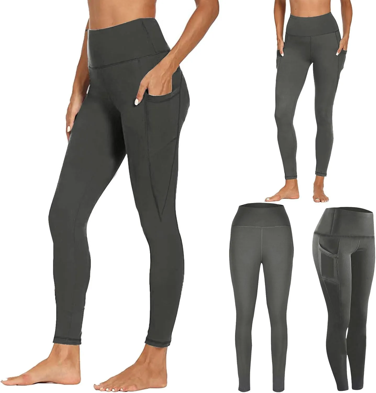 Leggings With Pockets For Women Comfortable And Stretchy Pants High Waisted Leggings Workout Plus Size Yoga Pants