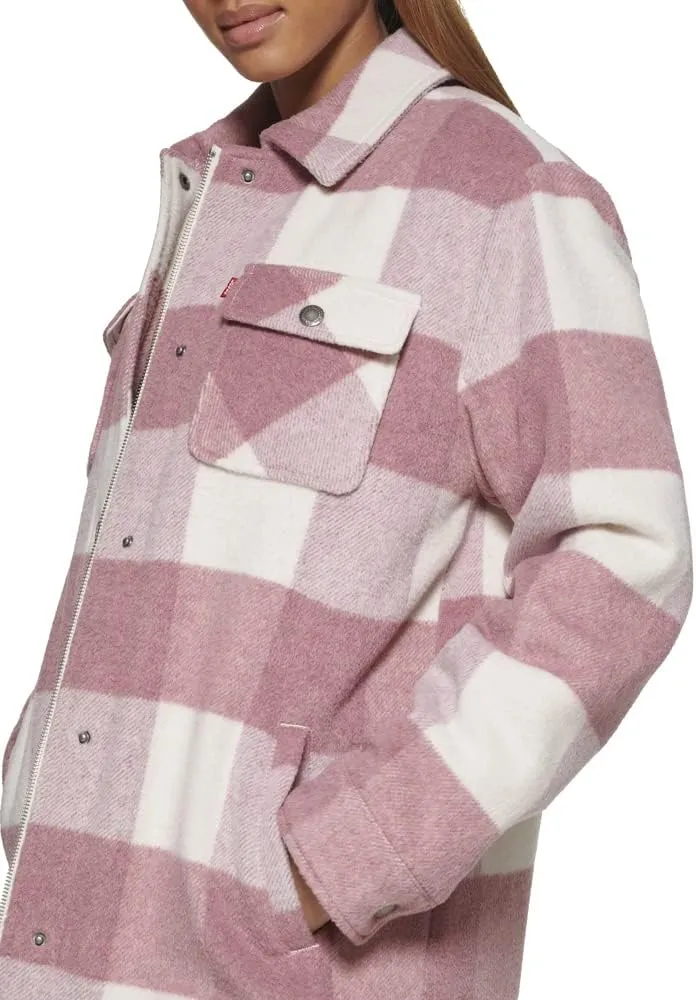 Levi's Womens Wool Blend Sherpa Lined Long Shacket