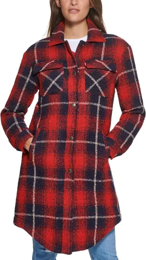 Levi's Womens Wool Blend Sherpa Lined Long Shacket
