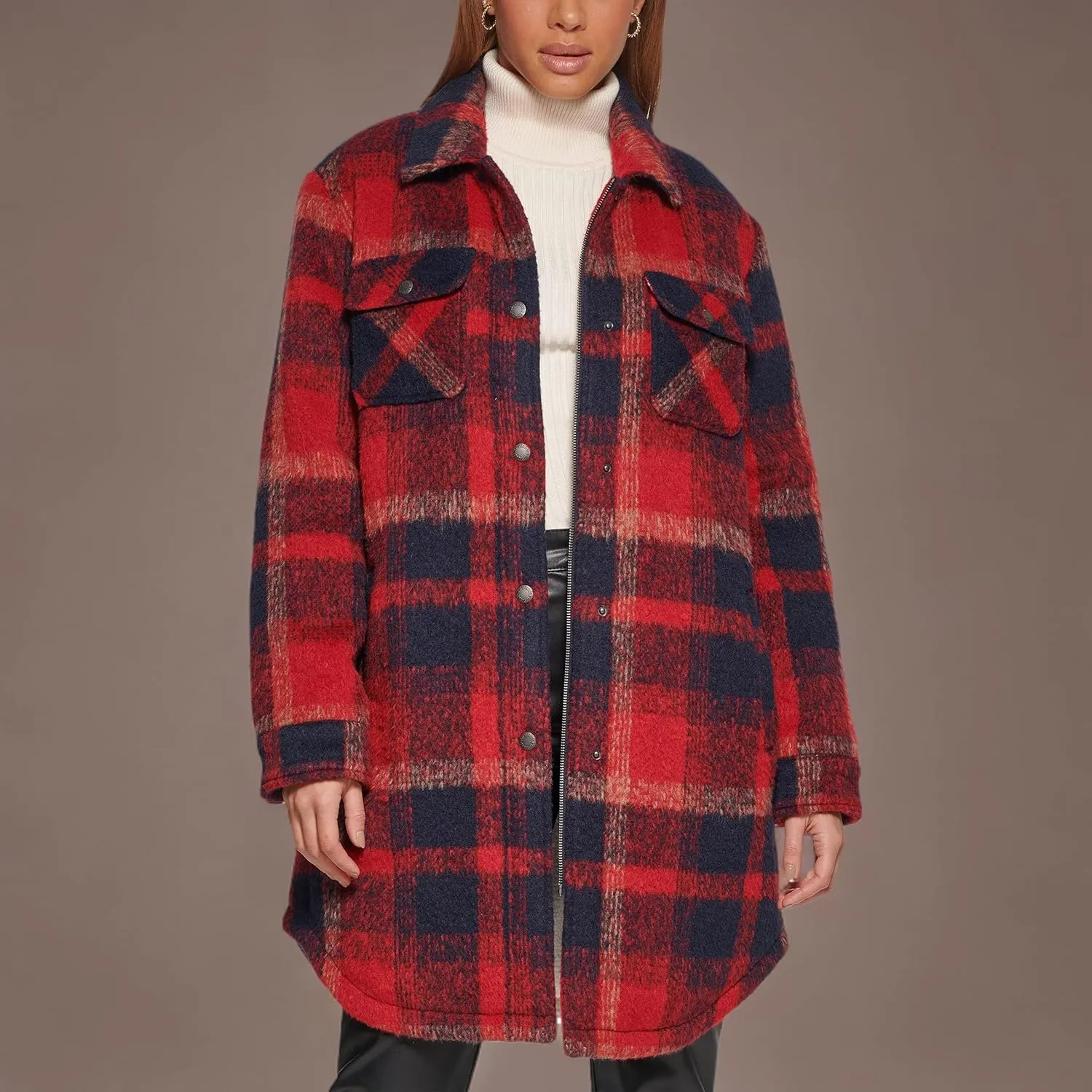 Levi's Womens Wool Blend Sherpa Lined Long Shacket