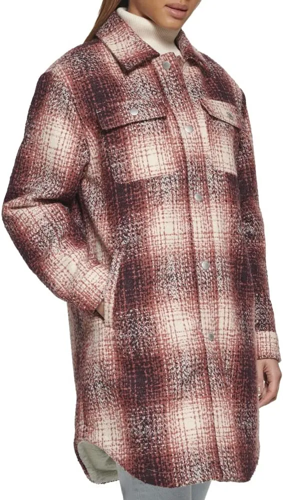 Levi's Womens Wool Blend Sherpa Lined Long Shacket