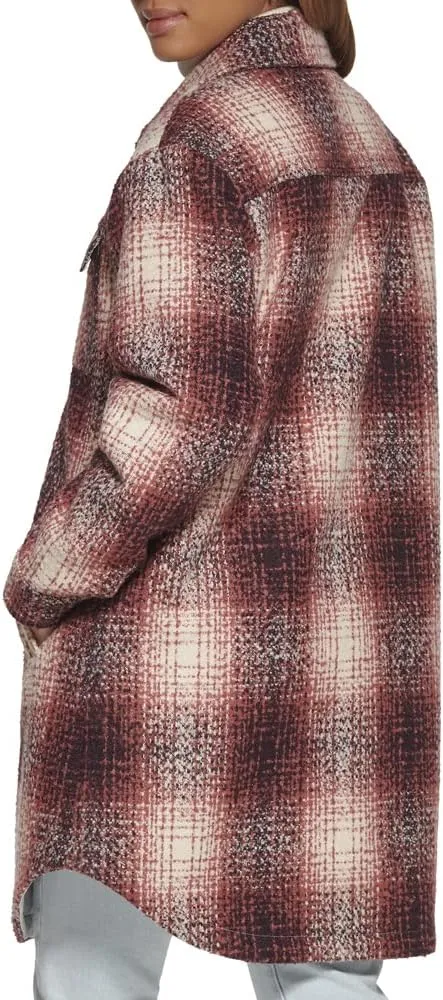 Levi's Womens Wool Blend Sherpa Lined Long Shacket