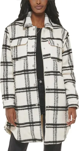 Levi's Womens Wool Blend Sherpa Lined Long Shacket