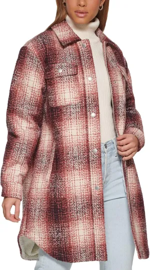 Levi's Womens Wool Blend Sherpa Lined Long Shacket