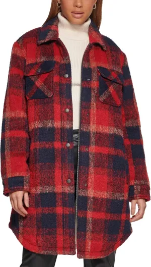 Levi's Womens Wool Blend Sherpa Lined Long Shacket