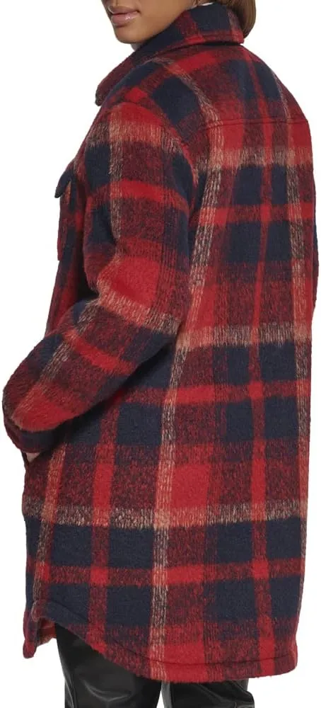 Levi's Womens Wool Blend Sherpa Lined Long Shacket