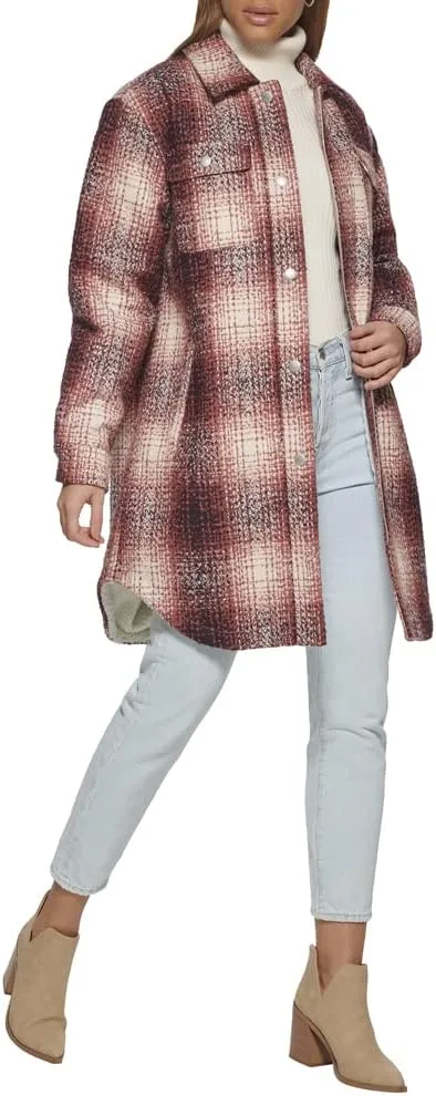 Levi's Womens Wool Blend Sherpa Lined Long Shacket