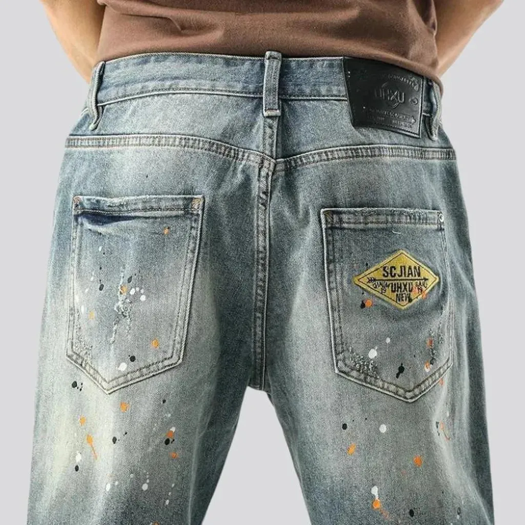 Light-wash men's denim shorts