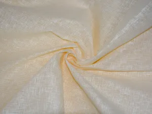 Light Yellow Check Loose Weave Superior Cotton Linen Fabric