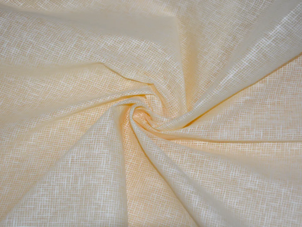 Light Yellow Check Loose Weave Superior Cotton Linen Fabric