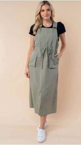 Trend Appeal Raw-Hem Maysen Overall Dress (Sage)