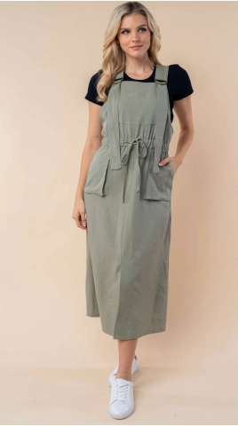 Maysen Overall Dress (Sage) Chilly Weather Layer