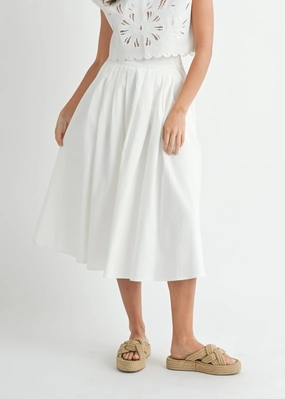 WILLOW PLEATED MIDI SKIRT Comfort Waistline