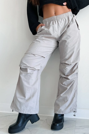 Gibbs Nylon Parachute Pants (Grey) Side Pockets