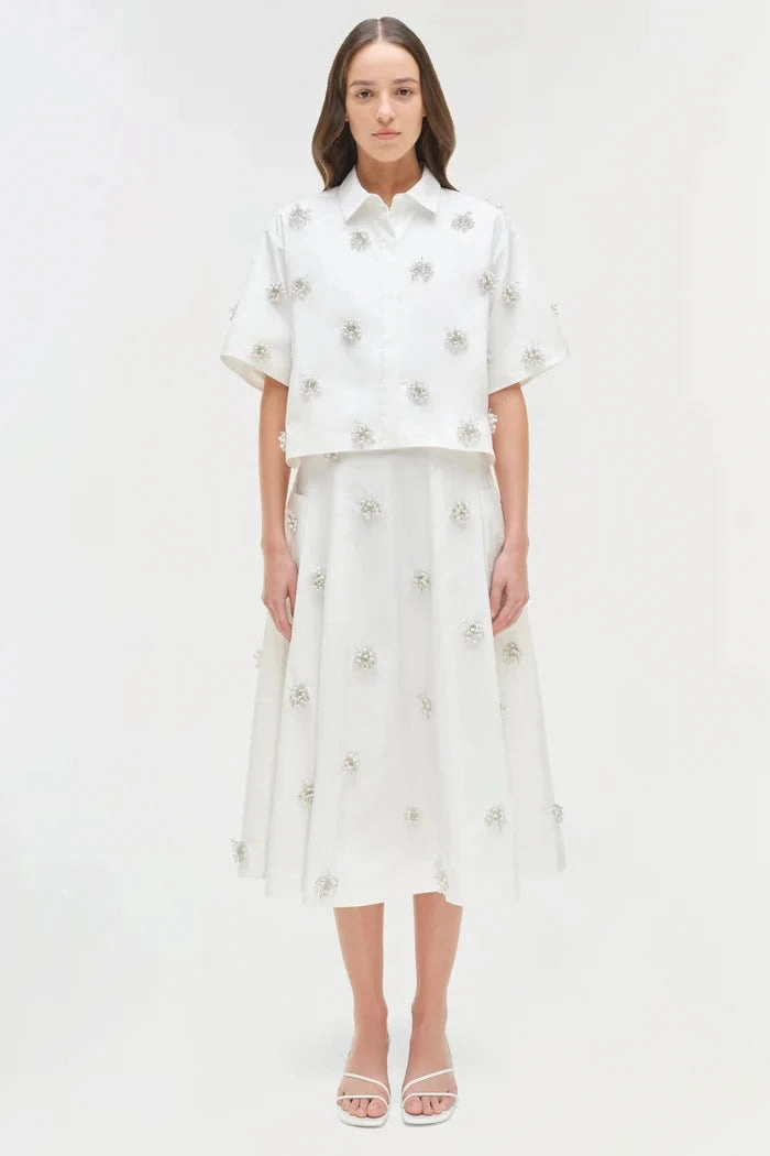 Cosmo Camp Shirt White Stylish Dress Textured Fabric Finish