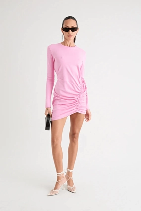 Tie-Detail Chic Layered Wear The Rule Eight Dress Pink