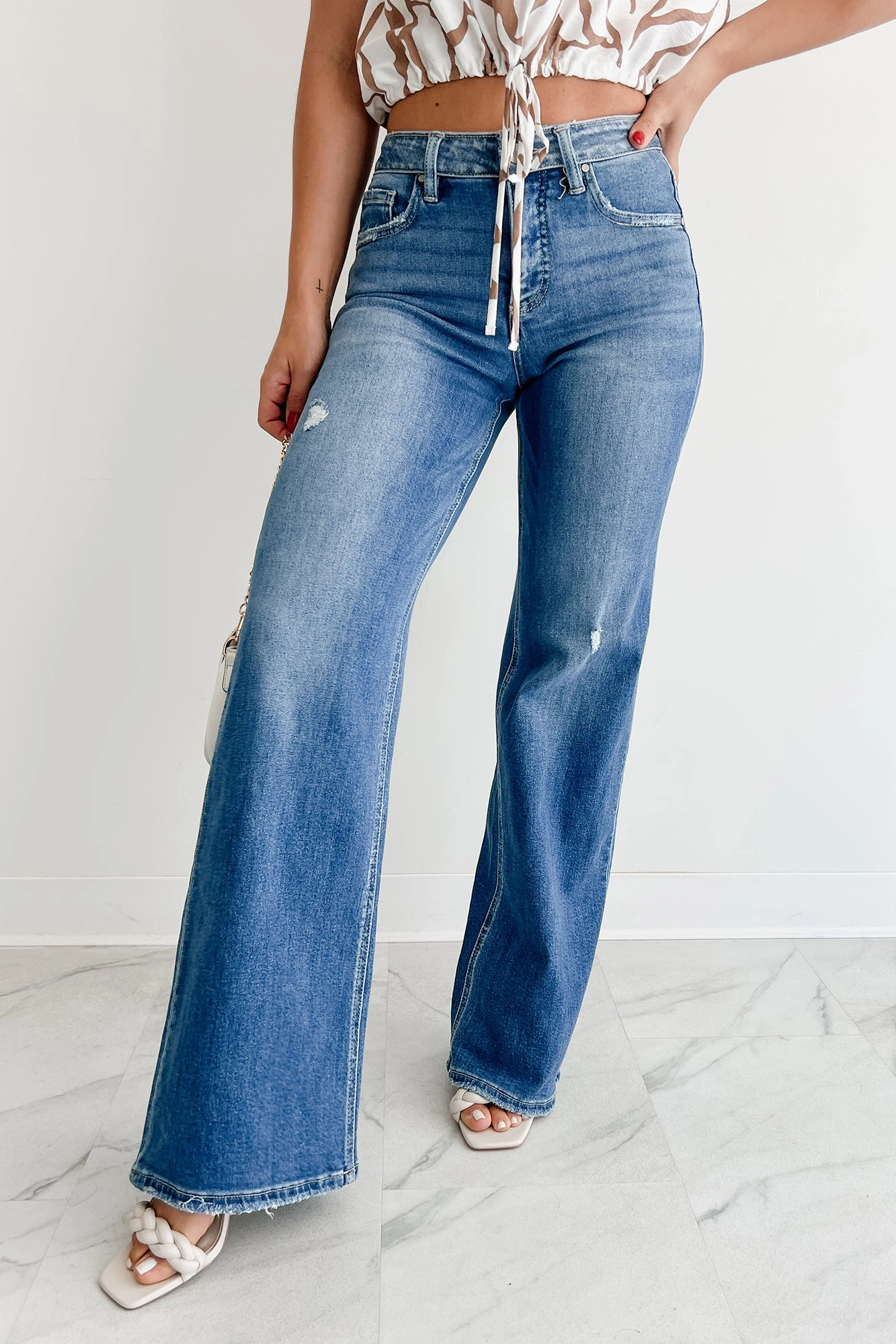 Nico Tummy Control Wide Leg Risen Jeans (Medium) Fit Control