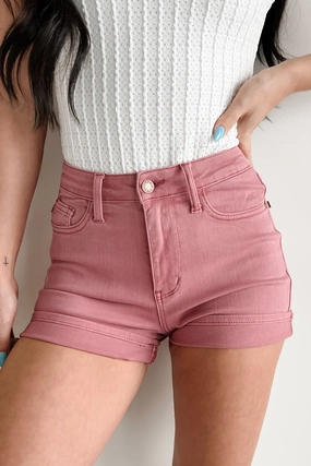 high - rise Luanne High Rise Judy Blue Denim Shorts (Rose)