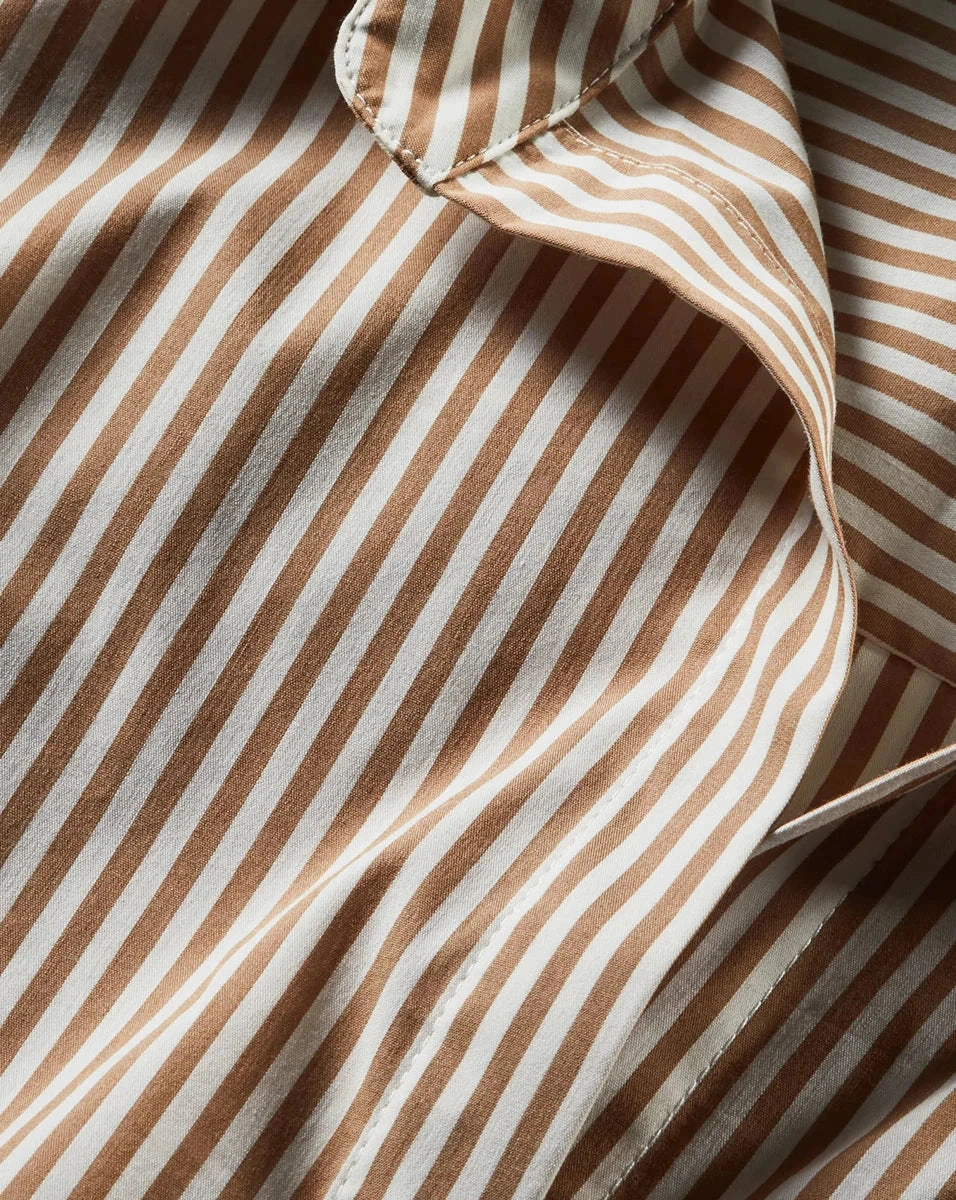 Soft Cotton Blend Formal Wear Amelia Button-Down Shirt Acorn/White