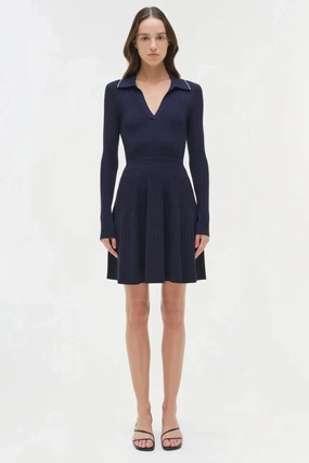 Feminine Look Chain-Detail Alcott Knit Mini Dress Midnight