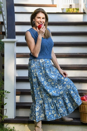 Comfort Mood Camilla Set Skirt / Blue Denim Floral