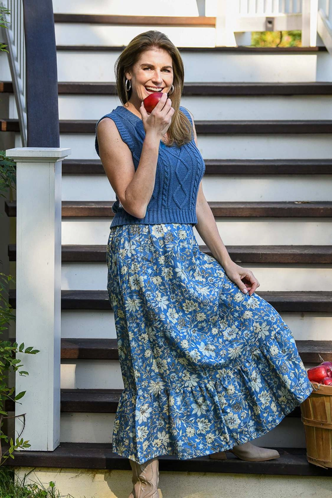 Comfort Mood Camilla Set Skirt / Blue Denim Floral